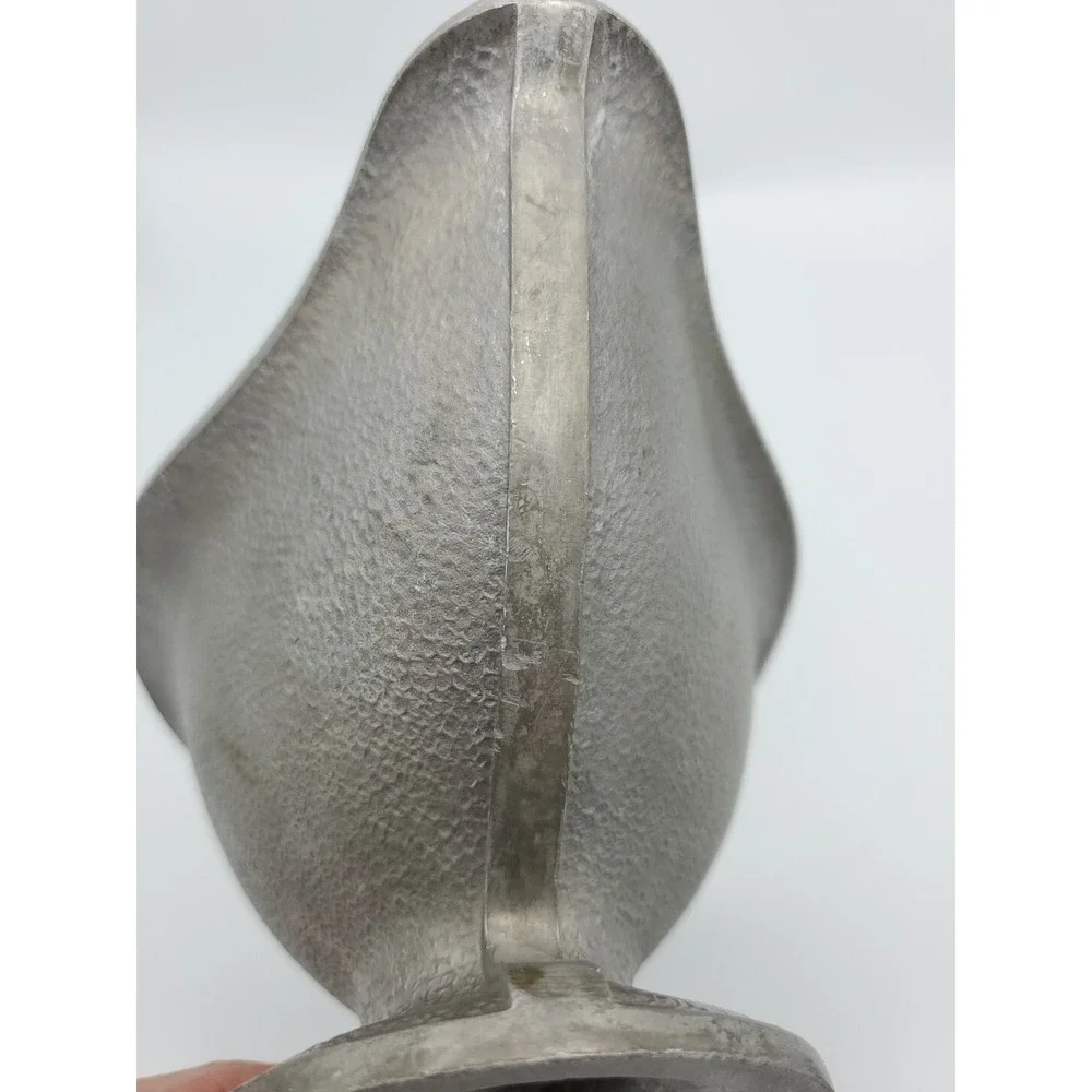 Vintage Cast Hammered Aluminum Gravy Boat Guardian Service 2 Pc Underplate‎ Gray